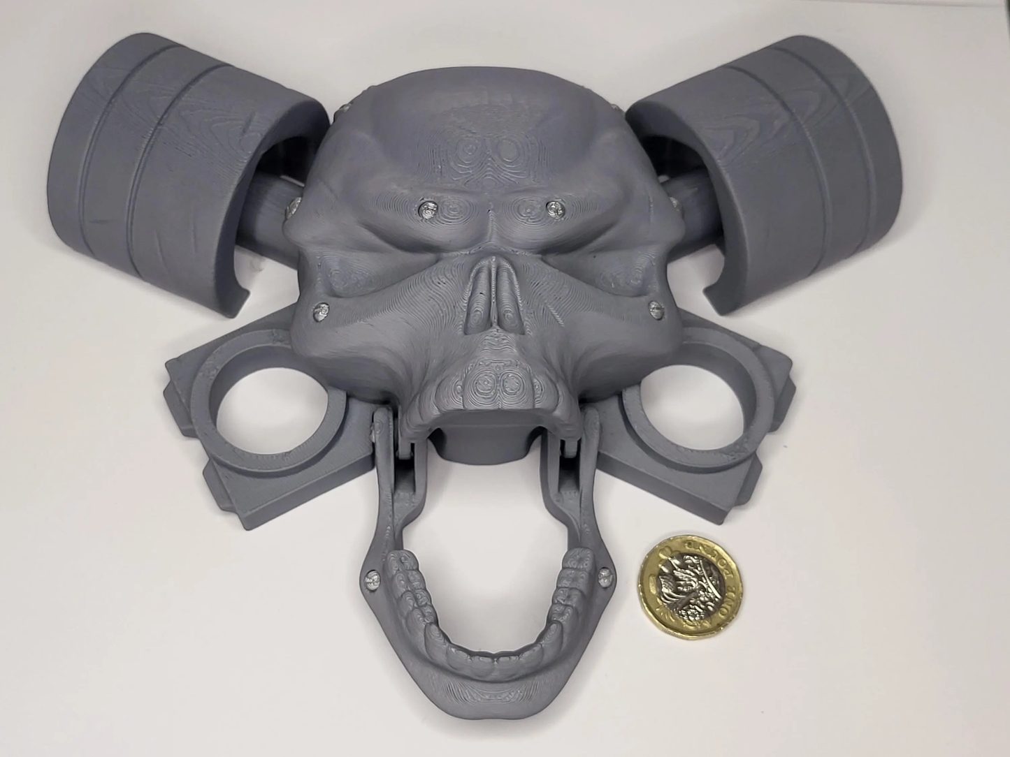 3D Printed Skull Piston Door Knocker