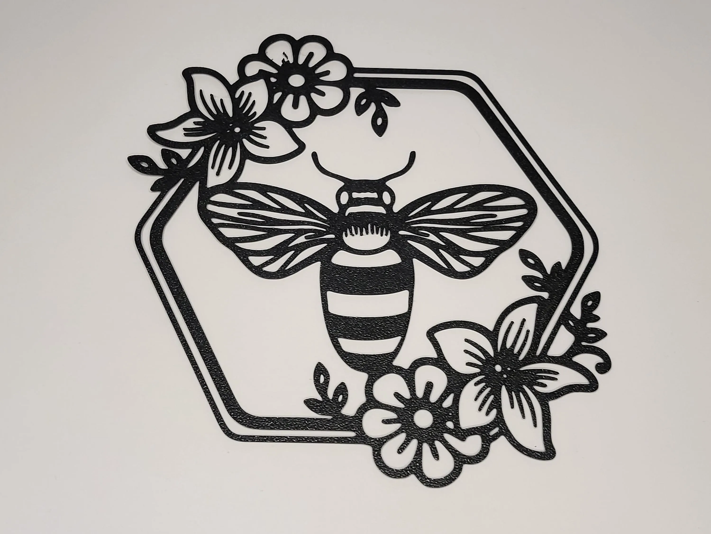 3D Printed Bee and Flower Wall Art