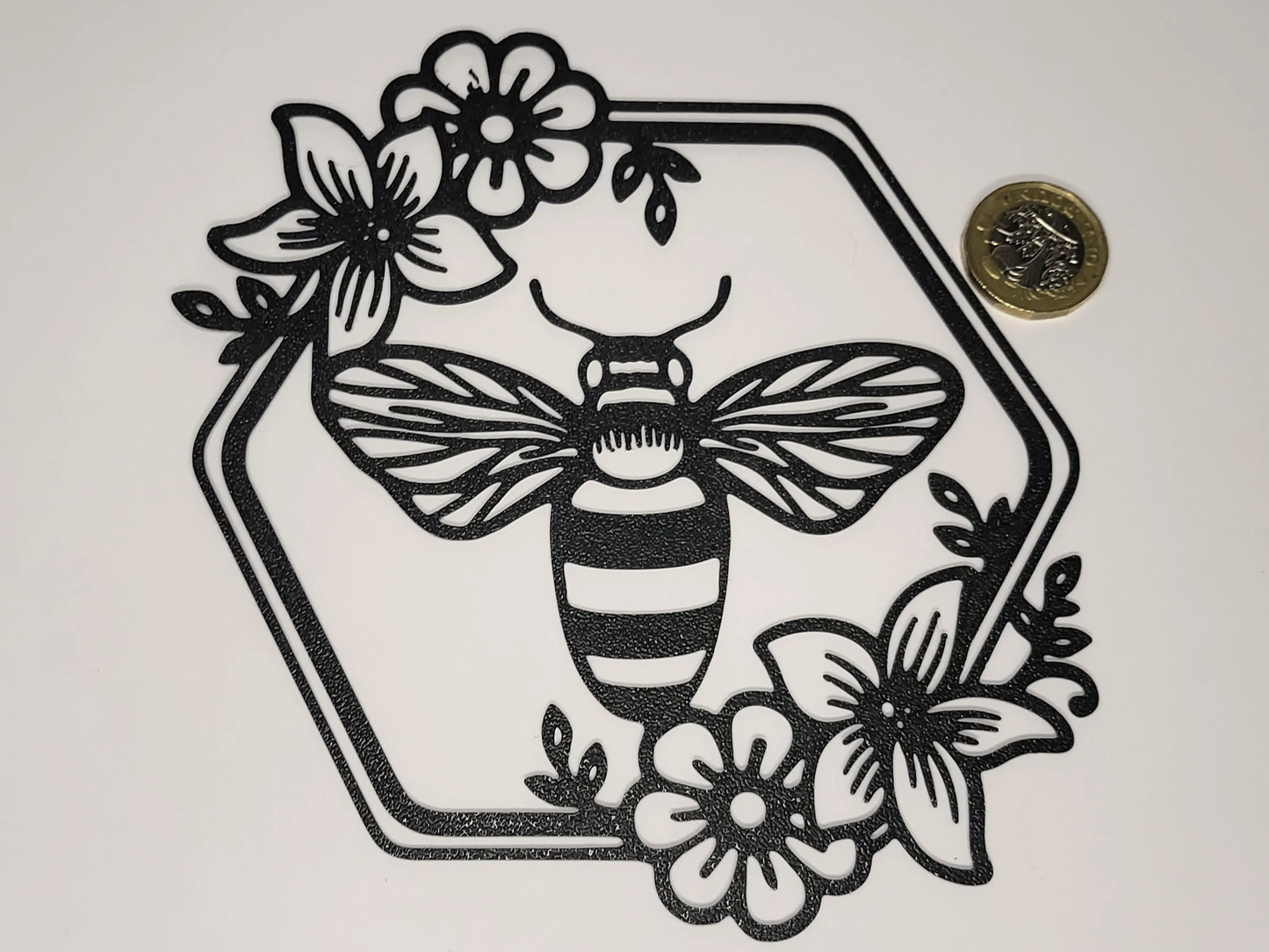 3D Printed Bee and Flower Wall Art