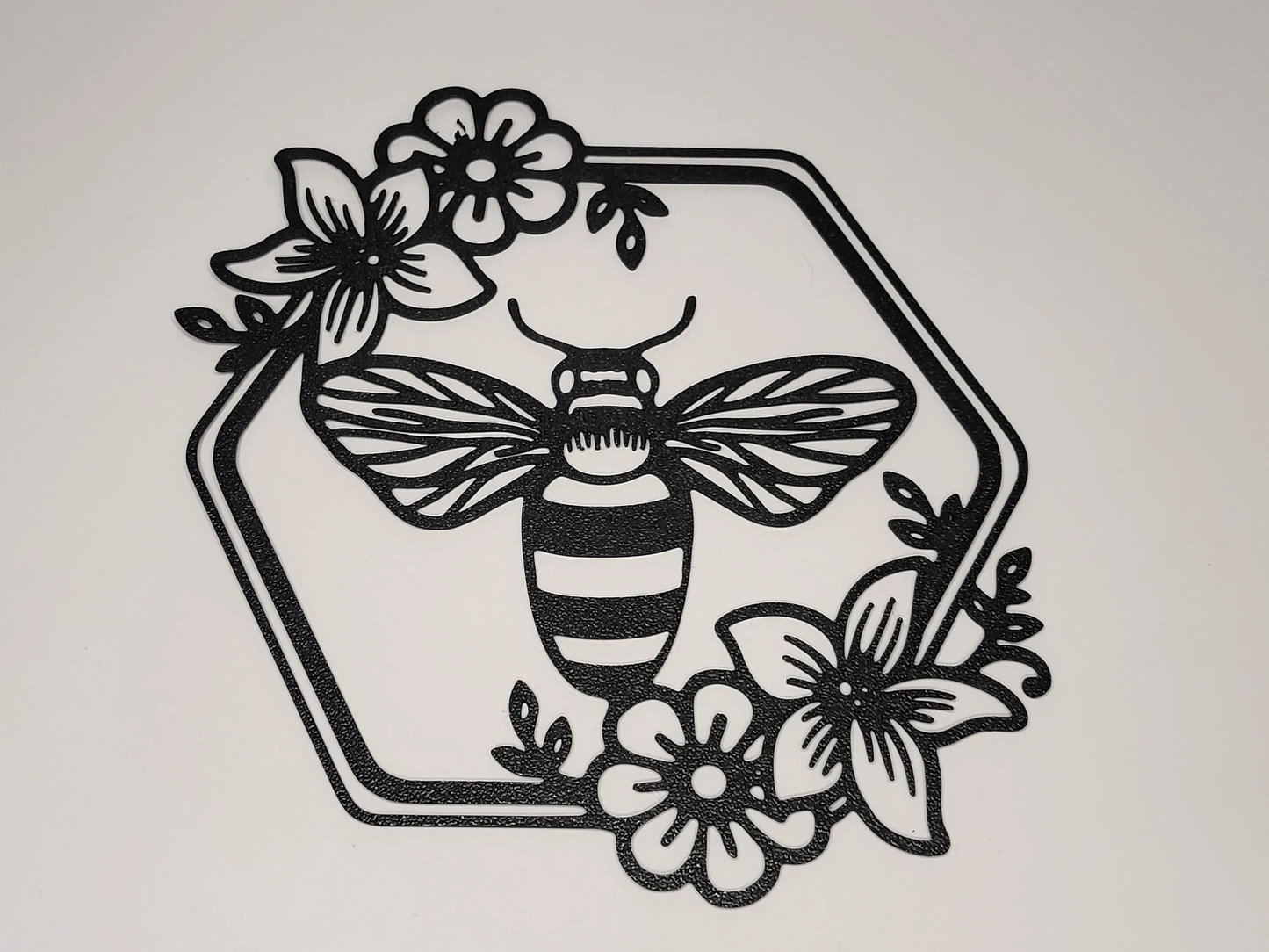 3D Printed Bee and Flower Wall Art