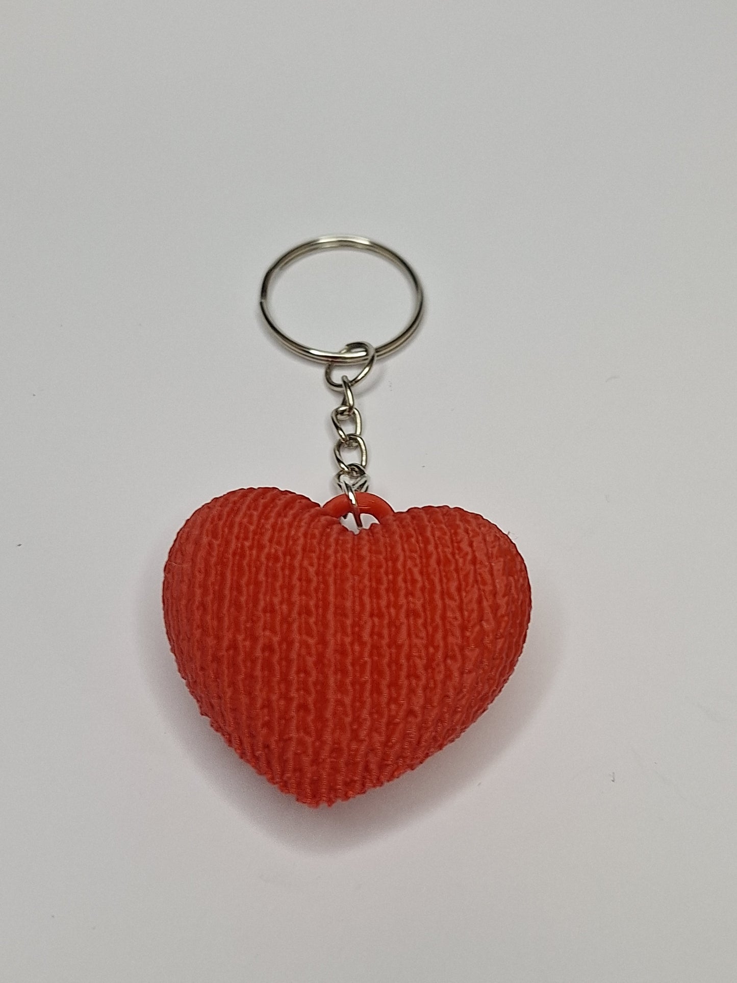 3D Printed Knitted Heart keyring