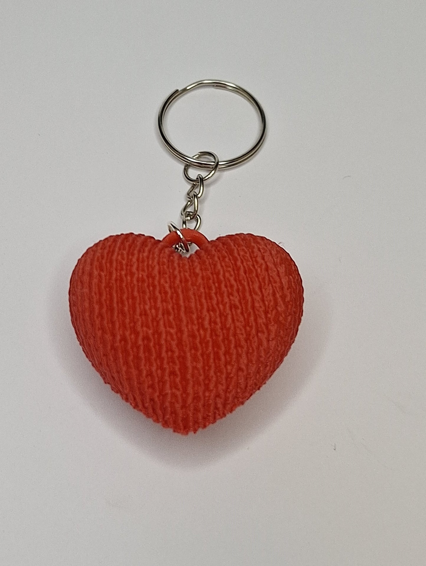 3D Printed Knitted Heart keyring