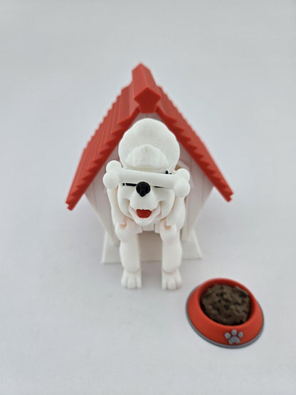 3D Printed Dog House with Poodle
