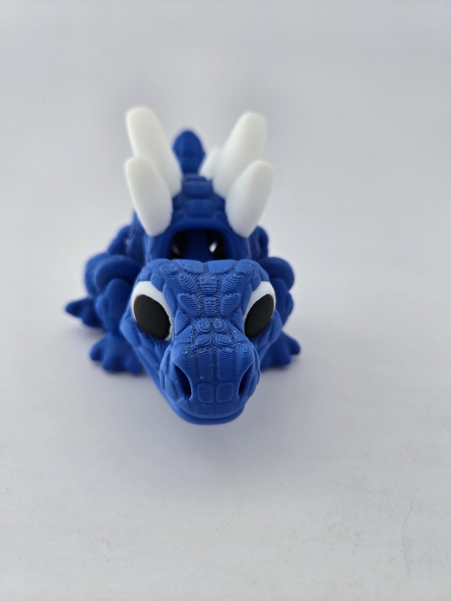 3D Printed Blue Stegosaurus with White Spikes