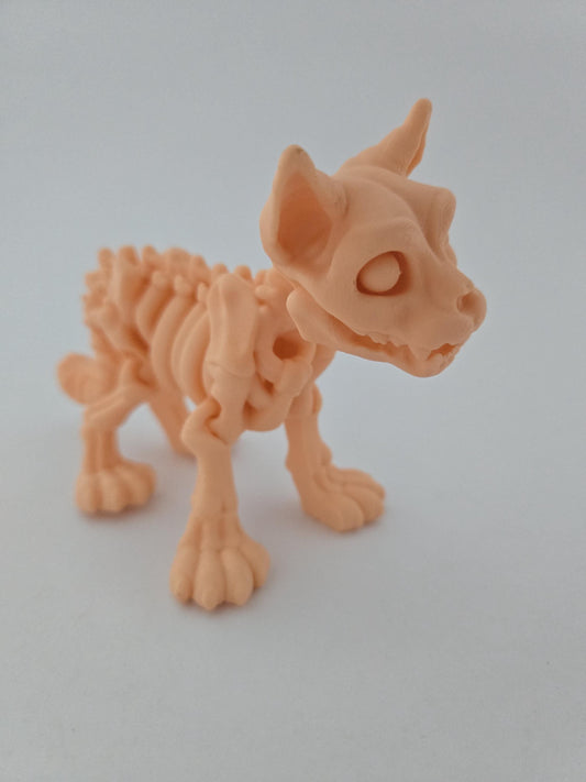 3D Printed Skeleton Cat Figurine