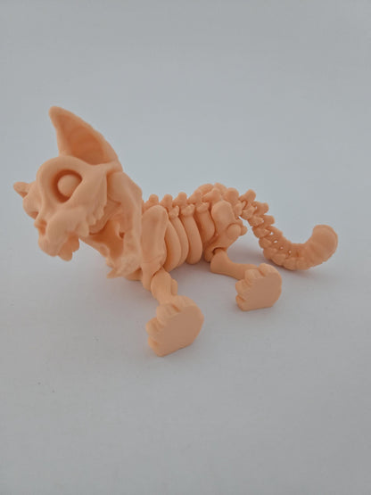 3D Printed Skeleton Cat Figurine