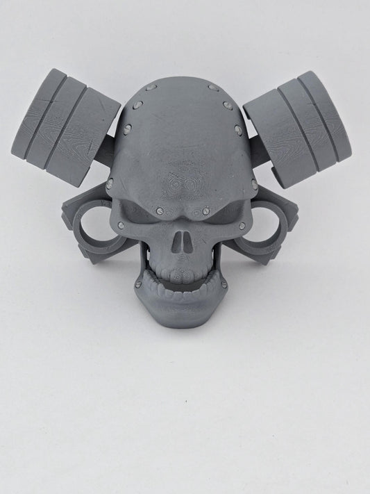 3D Printed Skull Piston Door Knocker