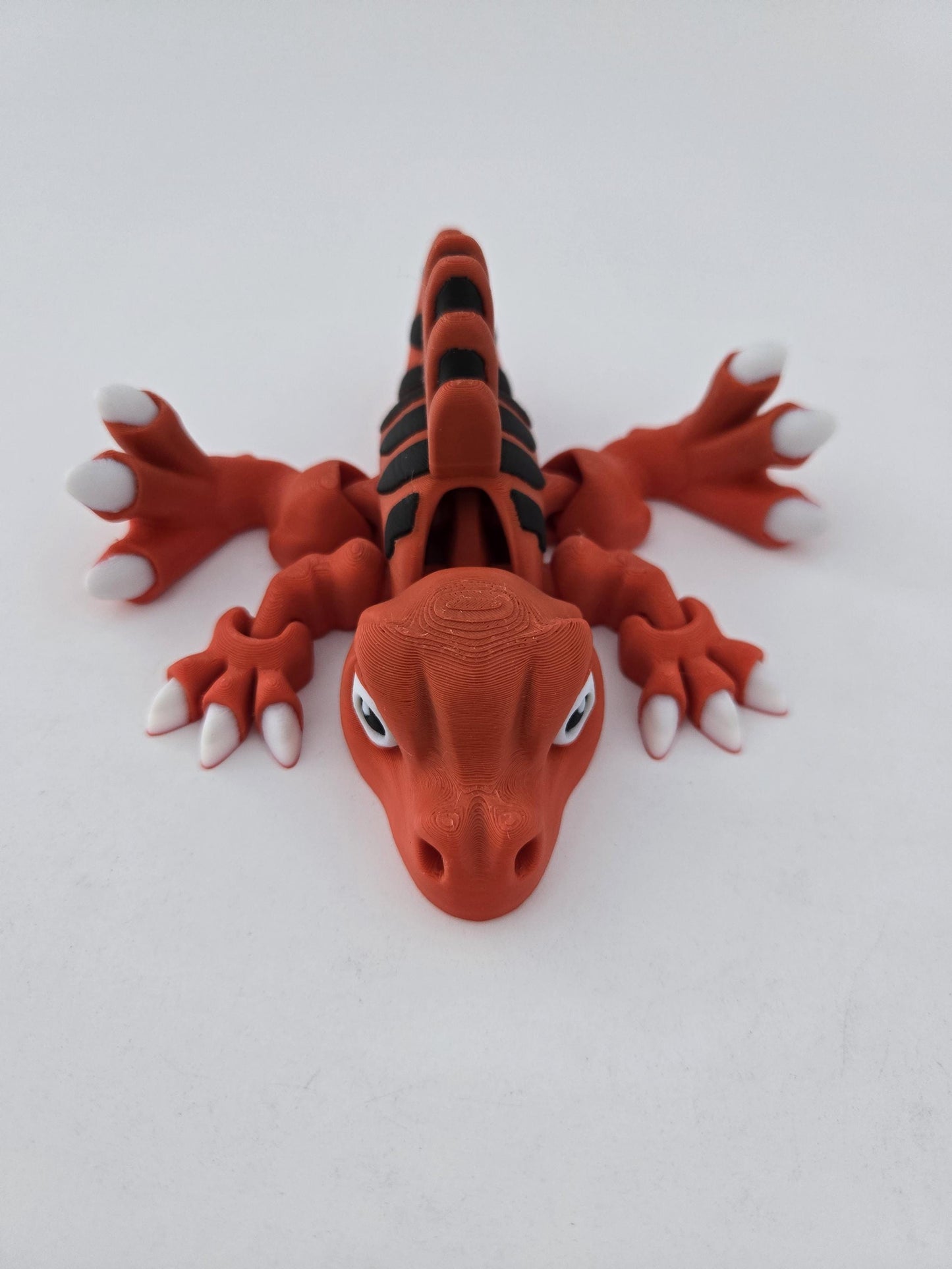 3D Printed Red Spinosaurus with Black and Red Fin
