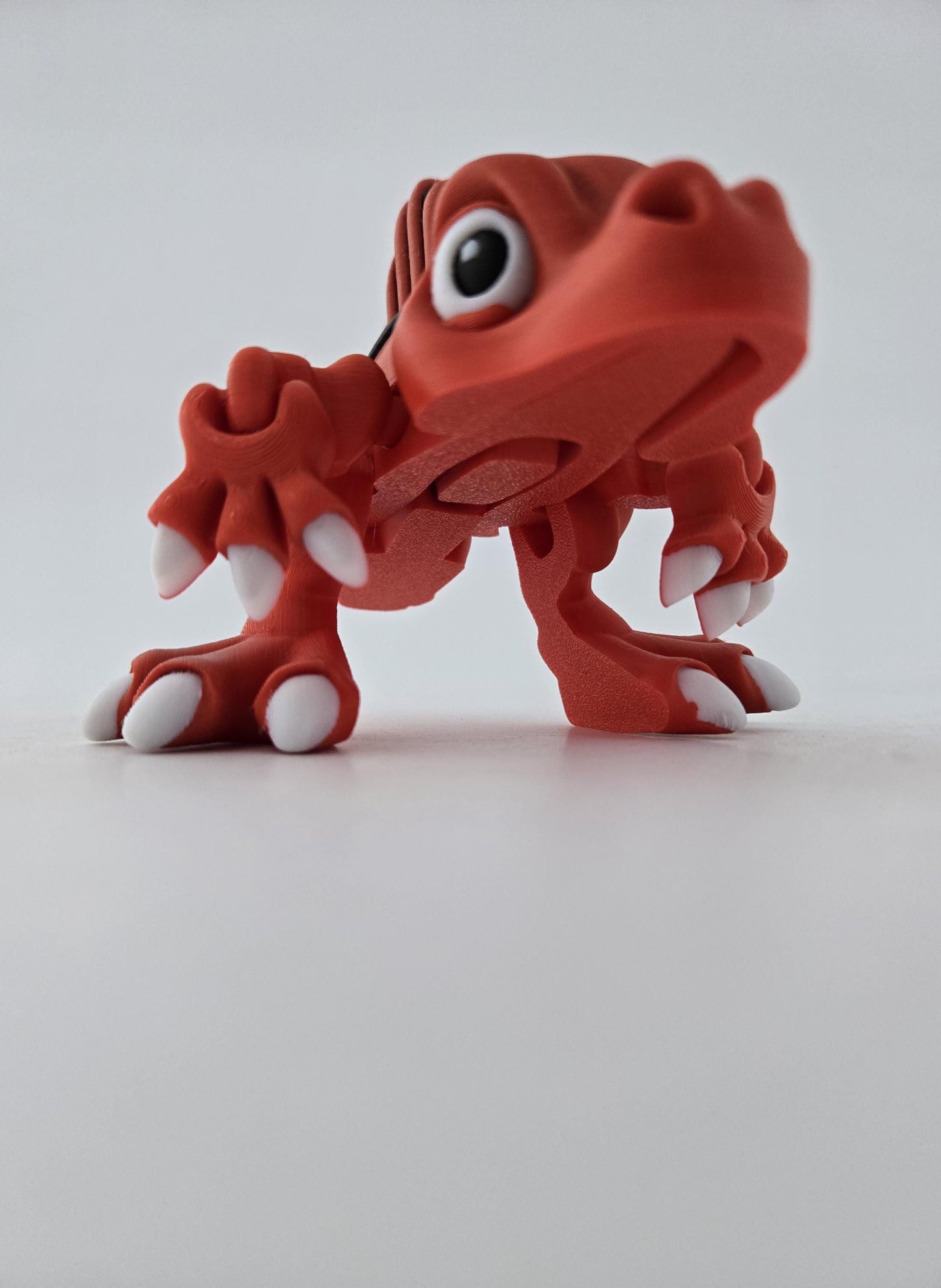 3D Printed Red Spinosaurus with Black and Red Fin