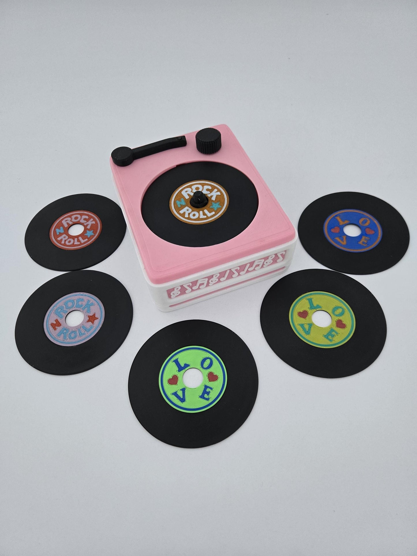 3D Printed Vinyl Record Coaster Set