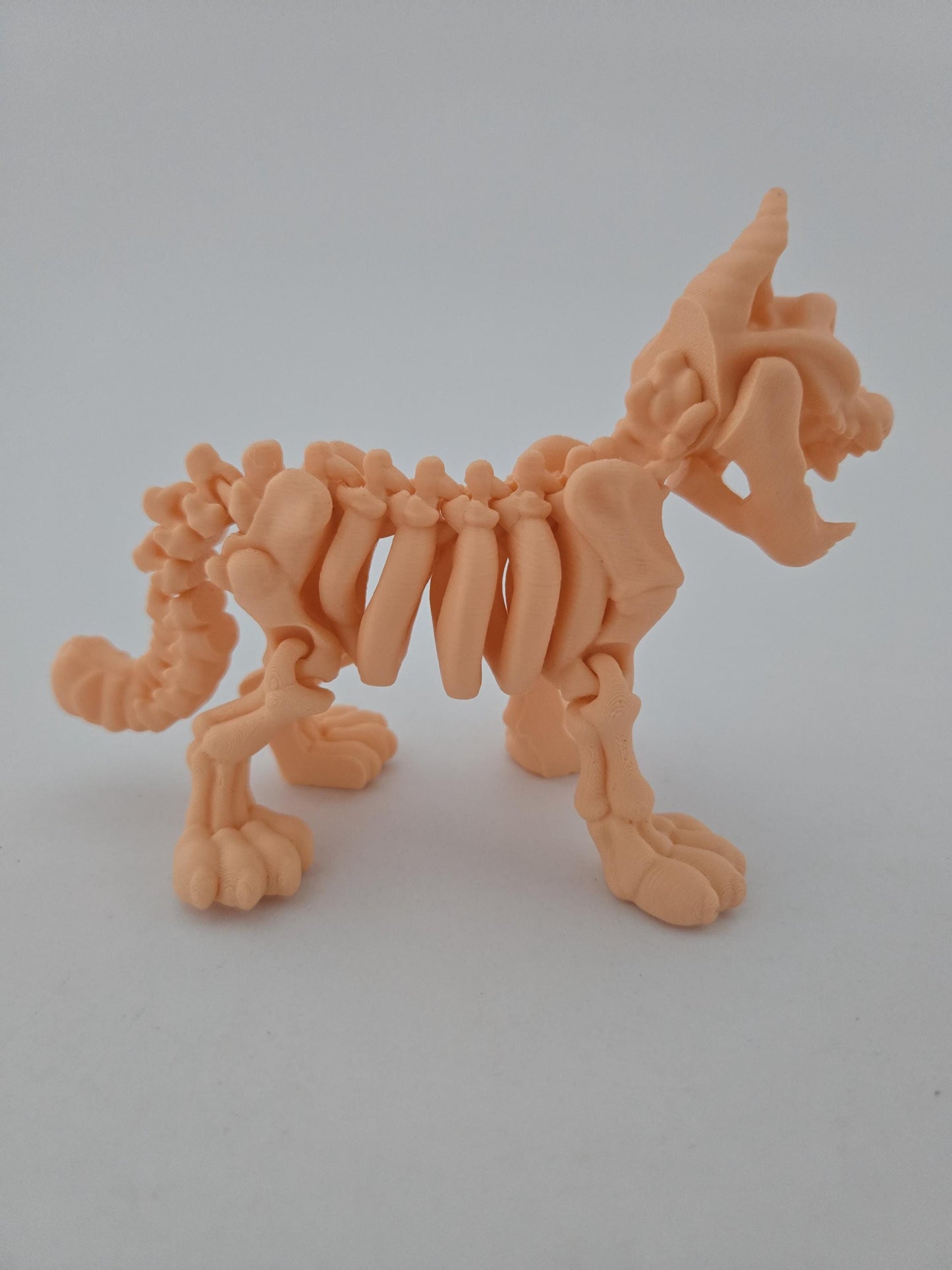 3D Printed Skeleton Cat Figurine