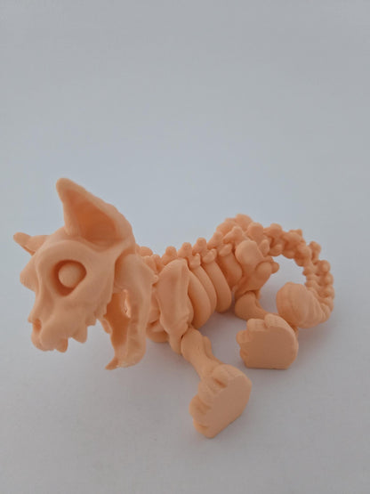 3D Printed Skeleton Cat Figurine