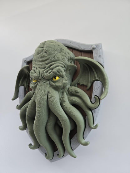 Cthulhu Head with Shield Wall Decor