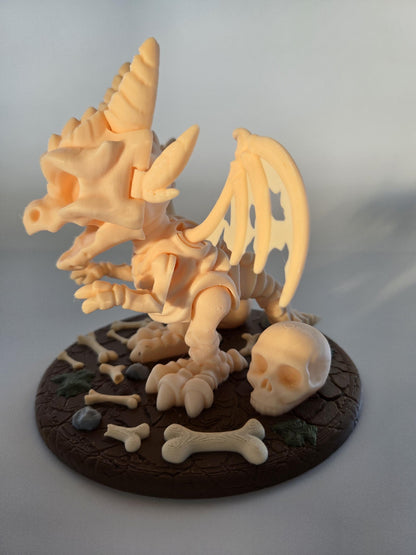 Bone Dragon Figure with Base