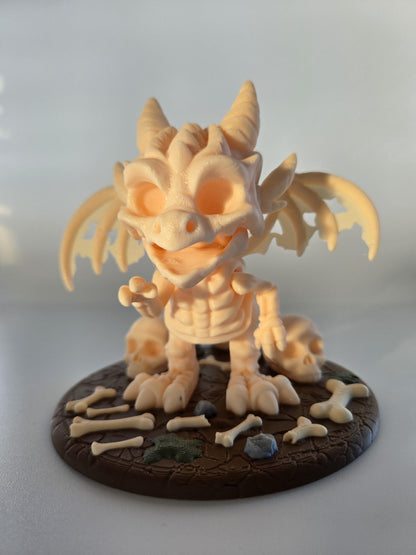 Bone Dragon Figure with Base