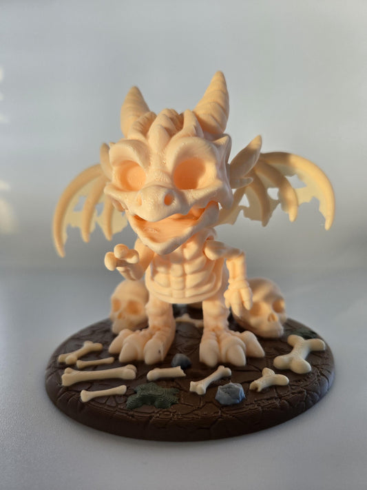 Bone Dragon Figure with Base