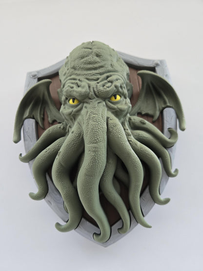 Cthulhu Head with Shield Wall Decor