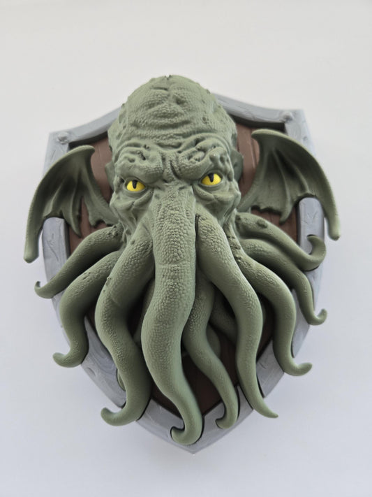Cthulhu Head with Shield Wall Decor
