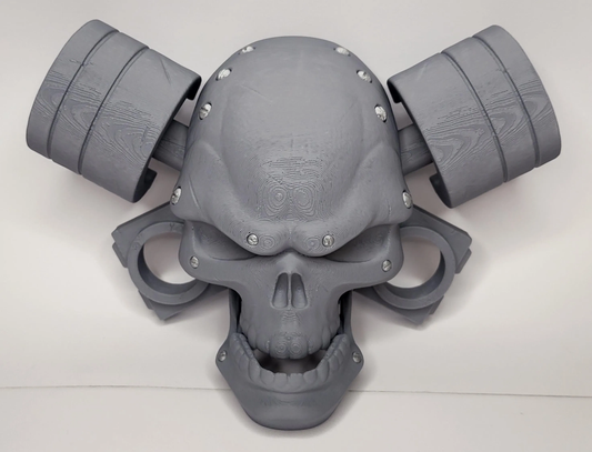 3D Printed Skull Piston Door Knocker