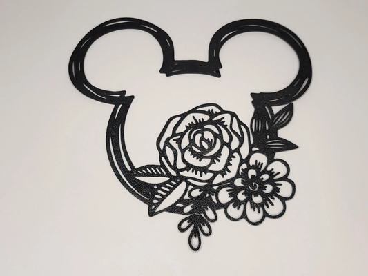 3D Printed Mouse Ears and Flower Wall Art
