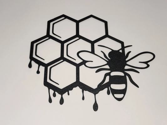 3D Printed Bee and Honeycomb Wall Art
