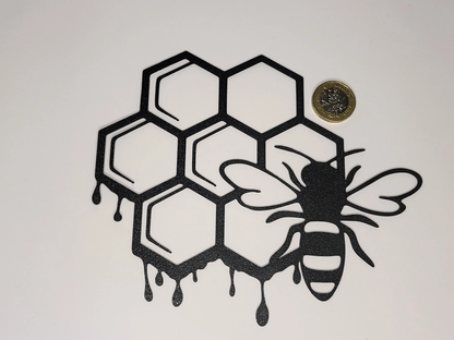 3D Printed Bee and Honeycomb Wall Art