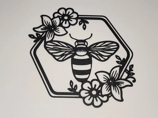 3D Printed Bee and Flower Wall Art