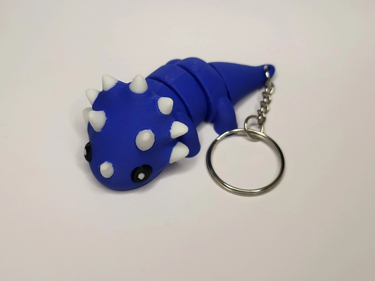 3D Printed Triceratops Keyring
